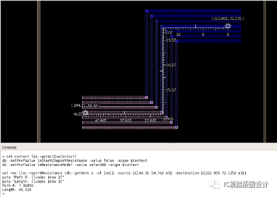 use command to report R and route lengths in custom comoiler