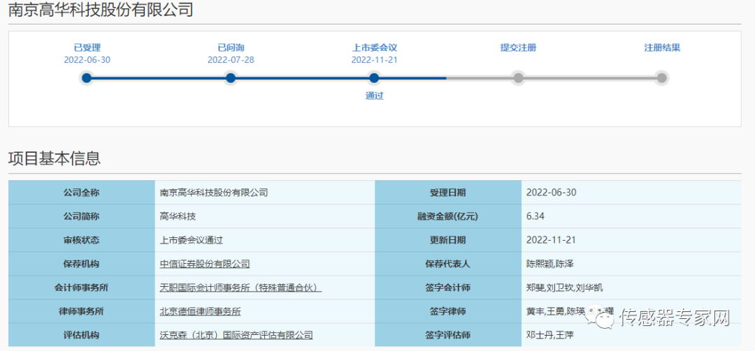 又一国产传感器龙头IPO审核过会！高华科技拟募资超6亿元！