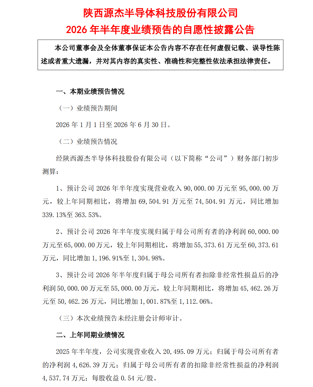 源杰科技上半年净利预增1197%-1305%