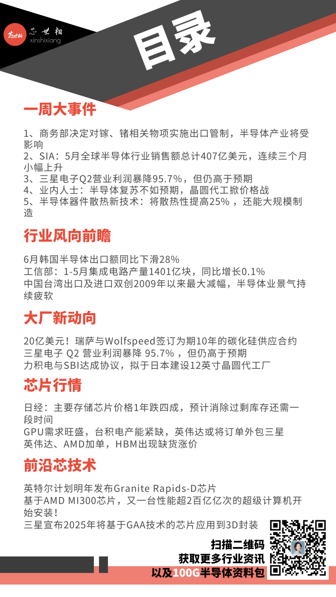 晶圆代工掀价格战；三星利润暴降95.7％；全球半导体营收连续5个月下滑......一周芯闻汇总（7.3-7.9）