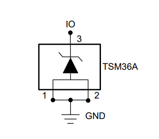 TSM36A是具有 46V 钳位的 36V、1kV/42Ω TVS 浪涌保护二极管