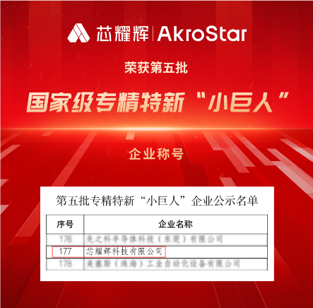 喜报 ｜ 芯耀辉获评国家级专精特新“小巨人”