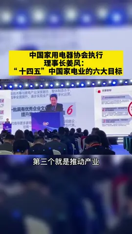 中国家用电器协会执行理事长姜风：“十四五”中国家电业的六大目标。上海 家电海尔 空调