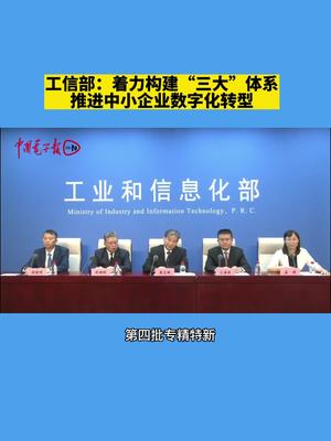 工信部：着力构建“三大”体系推进中小企业数字化转型数字化企业体系
